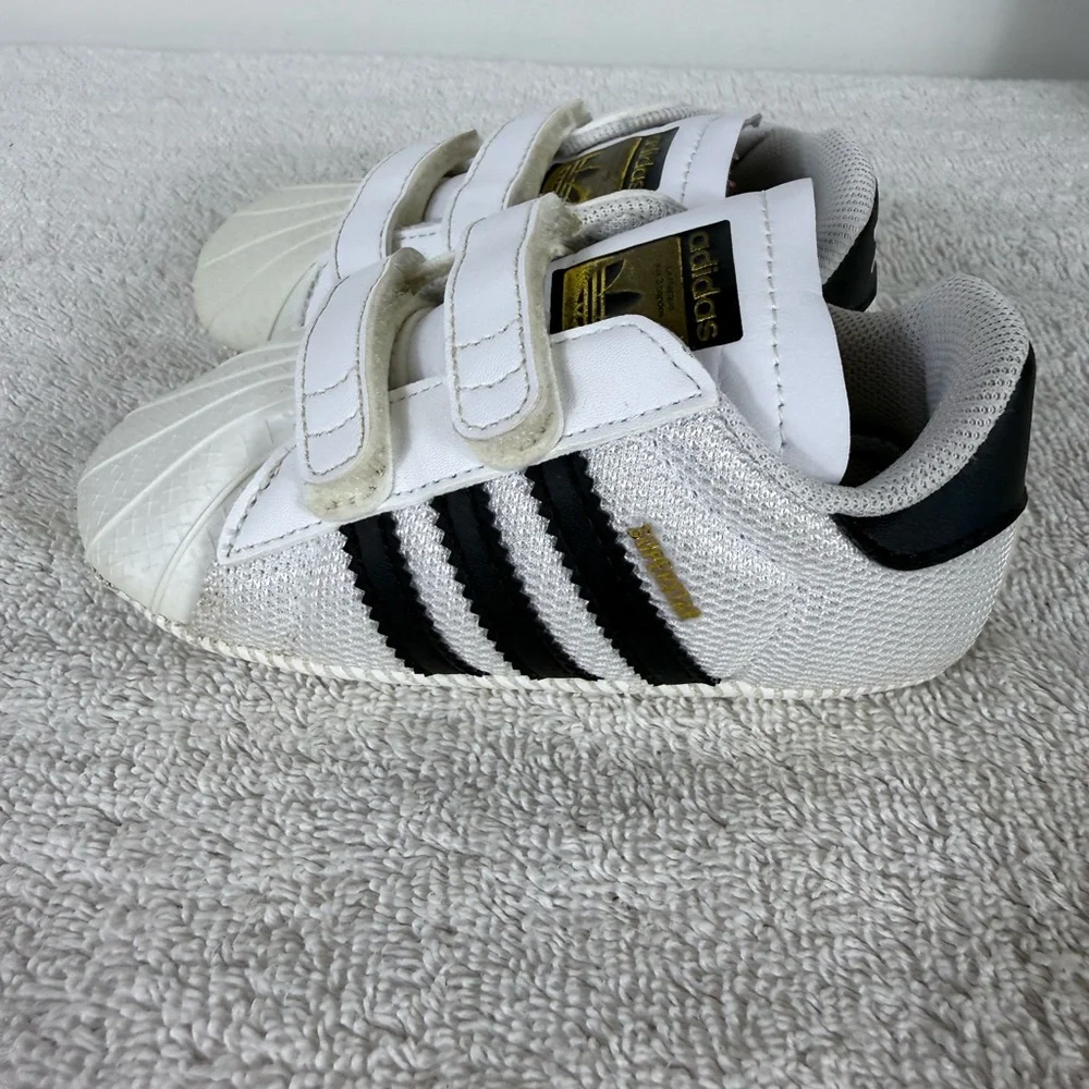 Adidas Superstar Ortholite Baby Infant Soft Shoes‎ Sneakers Black White Size 5